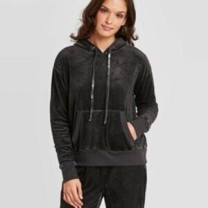 Knox Rose velour hooded sweatshirt size L